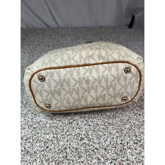 Michael Kors Jet Set Large Tote Bag Vanilla Cream Signature MK - Picture 5 of 12